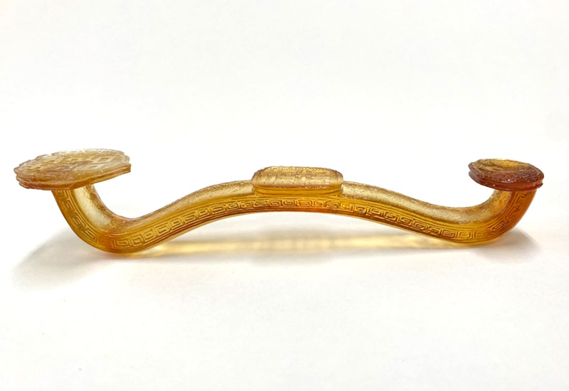 祥瀧 琉璃喜字如意(橘) 文鎮 擺飾